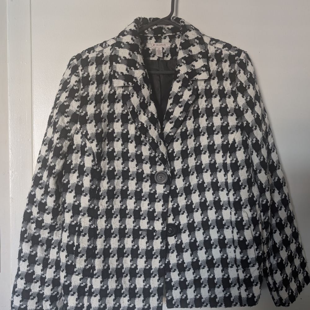 Women's Black and White Houndstooth Jacket
